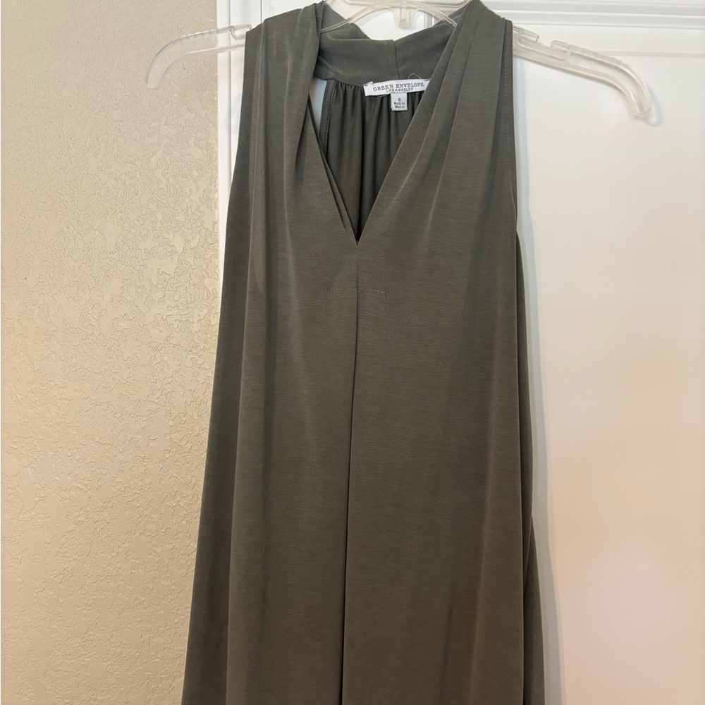 Green Envelope Taupe Sleeveless top